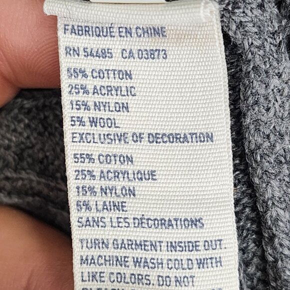 Womens Gray American Eagle Outfitters Knit Sweater Round Neck 3/4 Sleeve Size M - Picture 7 of 11